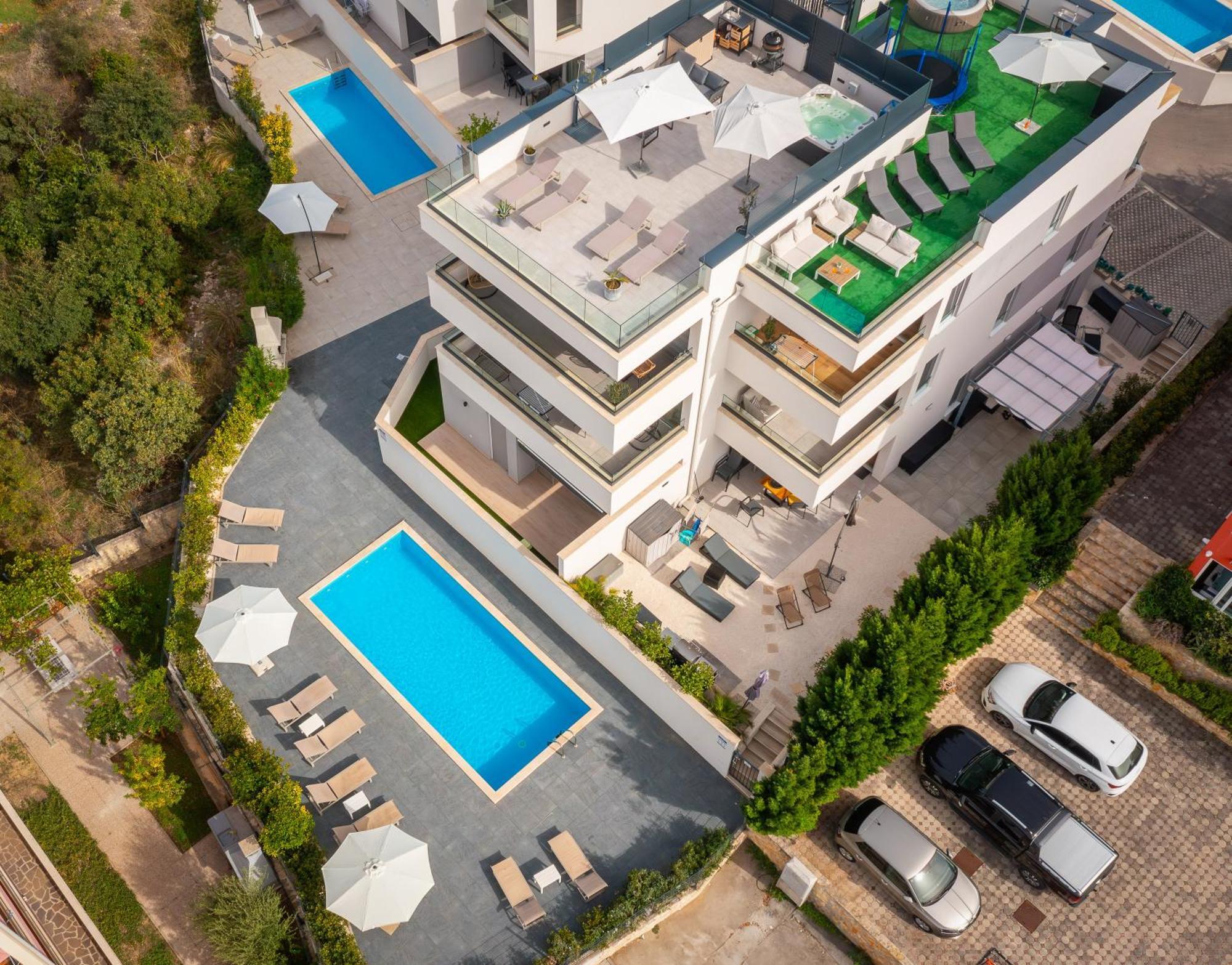 Apartment Alegria In Okrug With Heated Pool, Sea View, Jacuzzi, Wifi Τρογκίρ Εξωτερικό φωτογραφία